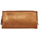 Latico Metallic Copper Leather Bell Tri-Fold Wallet