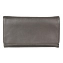 Latico Metallic Grey Leather Shelby Trifold Wallet