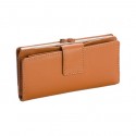Mundi Cognac Brown Rio Tab Clutch Checkbook Wallet