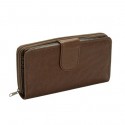 Rolfs Classic Brown Tab Zip Around Wallet