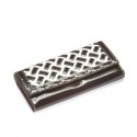 Brown and White Weave Classic Wallet