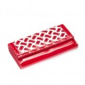 Red and White Weave Classic Wallet
