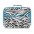 Zebra Print Laptop Case w/ Aqua Blue Trim