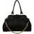 Black Quilted Satchel Handbag W/ Detachable Chain