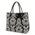 Belvah Black & White Quilted Damask Large Tote Bag 