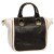 Steve Madden Black & White BGAMBET Snakeskin Two Tone Satchel Handbag w/ Gold Zipper Trim