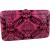 Pink Damask Clutch Wallet w/Outside Pocket