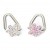 2 Crystal Flower Glasses Clips- clear and pink