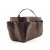 Micro Beige Dot On Brown Satin Feel Purse Organizer