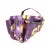 Purple and Yellow Modern Circles Satin Purse Organizer 