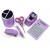 6 Piece Purple Crystal Office Supply Set: Pen Holder, Scissors, Calculator, Pen, Tape Dispenser & Stapler
