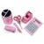 6 Piece Pink Crystal Office Supply Set: Pen Holder, Scissors, Calculator, Pen, Tape Dispenser & Stapler