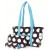 Belvah Brown & White Quilted Polka Dots 3 Pc Diaper Bag w/ Blue Trim