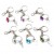 6 Assorted Cocktail Ring Keychains