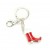 Red and White Crystal Santa Boot Keychain