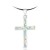 Sterling Silver White Opalite Thin Block Cross Pendant Necklace