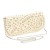 Beige Stud Clutch With Silver Chain 