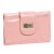 Kenneth Cole Reaction Pink Patent Textured Tab Indexer Clutch Wallet w/ Logo Lining
