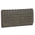 Grey Round Dome Studded Trifold Clutch Wallet