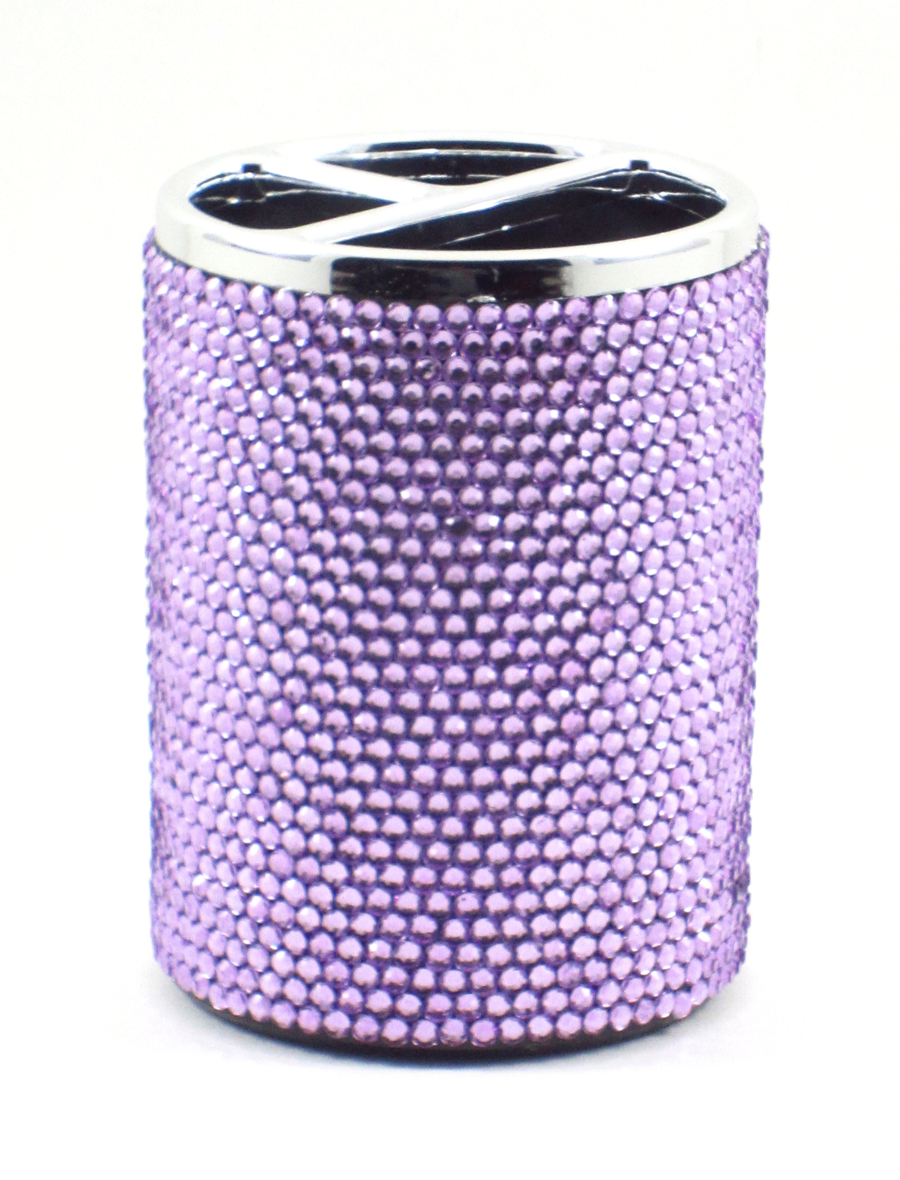 Violet Purple Crystal Rhinestone Bling Embellished Office Pen Pencil Holder eBay
